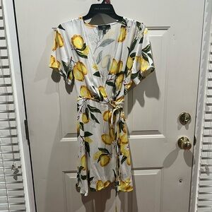 Lulu's Lemon Print Mini Dress